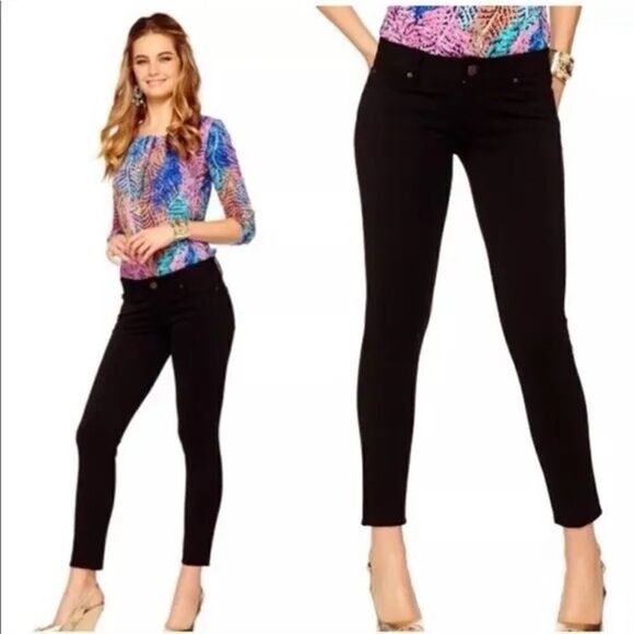 Lilly Pulitzer Black Worth Skinny Pants 00 Slimming - Picture 1 of 9